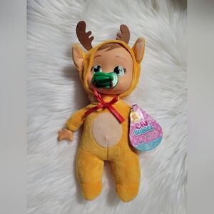 Cry Babies Tiny Cuddles Doll With Reindeer Themed PJ’s